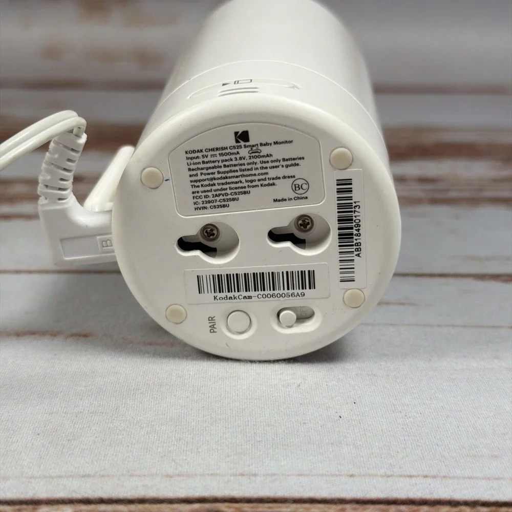Kodak C525 Smart Baby Monitor Camera & AC Power Adapter Add-On Unit Tested